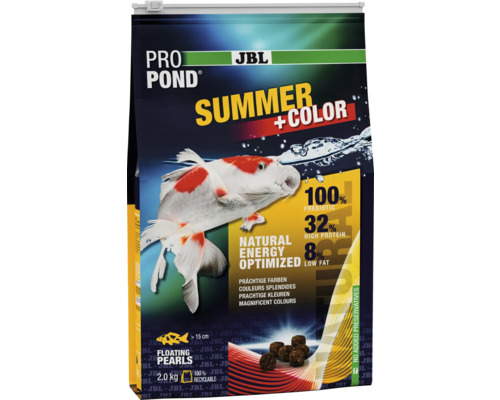 Teichfischfutter JBL PRO POND PP SUMMER + COLOR 2,0 kg Farbfutter JBL Propond Summer plus Color Teichfutter im 2 Kilogramm Sack