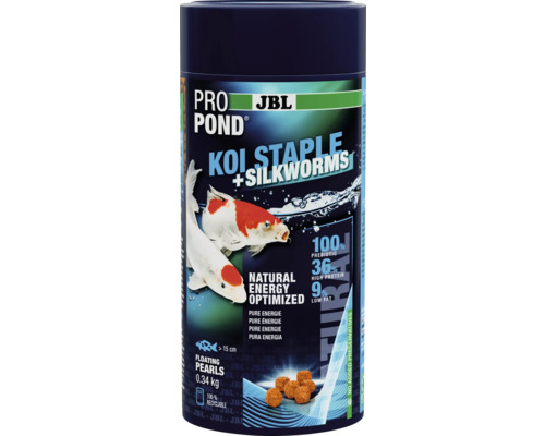 Teichfischfutter JBL PRO POND KOI STAPLE + SILKWORM 0,34 kg mit Seidenraupen