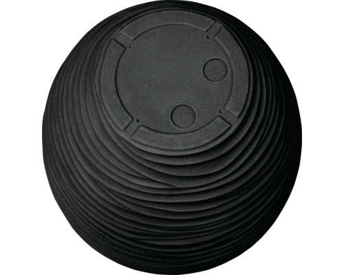 Schwarzer Blumentopf mit gerillter Oberfläche