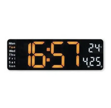 Digitale Wanduhr mit Anzeige von Uhrzeit, Datum und Temperatur