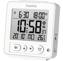 Funkwecker Digital Rhodos mit Thermometer und Datum weiß 9x10 cm