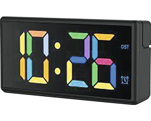 Wecker Digital Ibiza mit Datum schwarz multicolor Display 15x7,5 cm