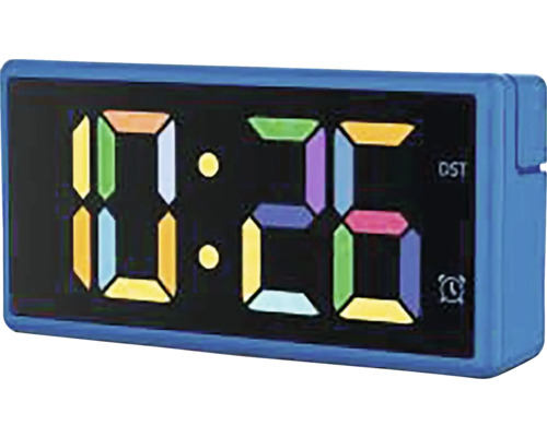 Wecker Digital Ibiza mit Datum blau multicolor Display 15x7,5 cm