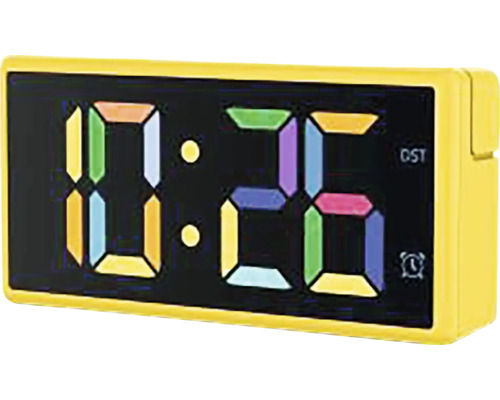 Wecker Digital Ibiza mit Datum gelb multicolor Display 15x7,5 cm