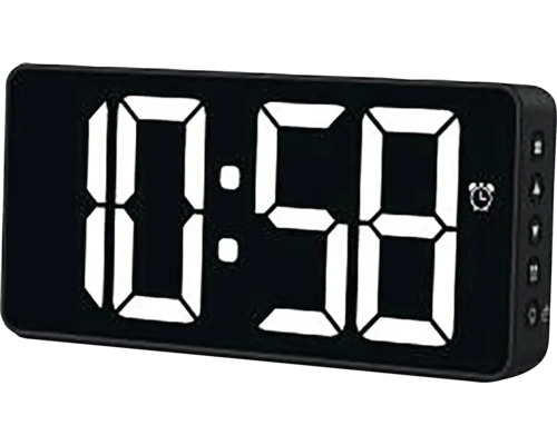 Wecker Digital Bali mit Thermometer und Datum schwarz 18x8,5 cm