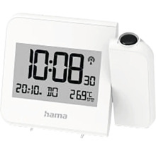 Projektionswecker Funkuhr Digital Hvar mit Thermometer und Datum weiß 15x11 cm