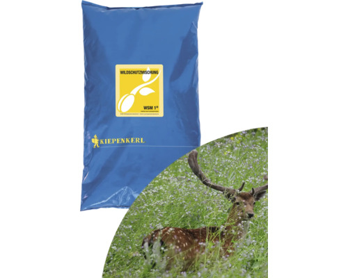 Grünlandsamen Kiepenkerl Wildschutzmischung 10 kg 2800 m² Wildackermischung im Sack mit Hirsch im Feld