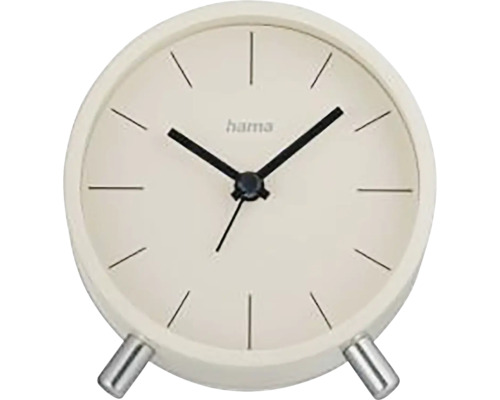 Funkwecker Analog Flores geräuschlos beige schwarz Ø 11 cm