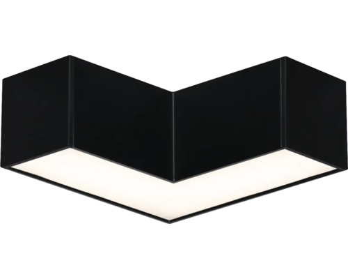 Linion Lichtkanal Ecke 90° 3,5W 200 lm 3000 K signalschwarz 10x10cm 24V DC Schwarze LED Deckenleuchte in Winkelform