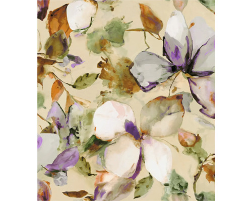 Digitaldruck Vlies 367546 Florentine 4 Magnolie lila 5-tlg. 300 x 265 cm Florales Muster mit Blüten und Blättern