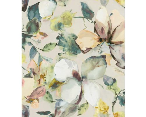 Digitaldruck Vlies 367553 Florentine 4 Magnolie blau 5-tlg. 300 x 265 cm Gemaltes Blumenmuster für Wandgestaltung