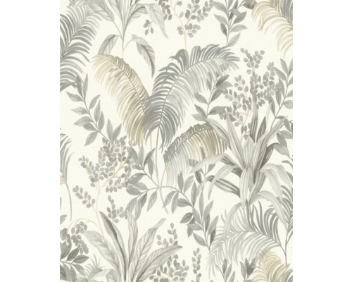 Tapete mit Blättern und tropischen Pflanzen