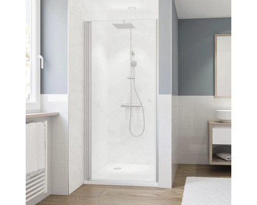 Duschtür mit Drehtür BREUER Fara 5 90 x 190 cm Profil silber Klarglas Reversibel