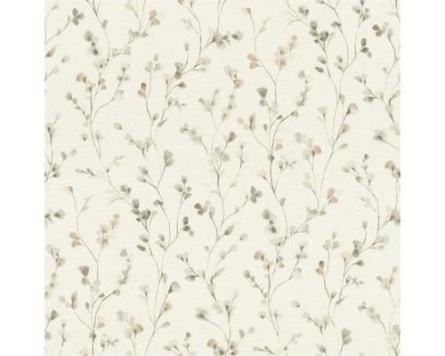 Vliestapete 486131 Country Charme Zweige beige Tapete mit floralem Muster auf hellem Hintergrund