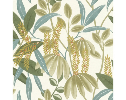 Vliestapete 580624 Country Charme Blätter dunkelgrün Tapete mit Blättern und Pflanzenmuster