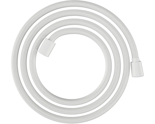 hansgrohe Textilbrauseschlauch Designflex 200 cm x 1/2 Zoll weiß matt 28230700 Brauseschlauch, spiralförmig aufgerollt