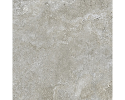 Nahaufnahme einer grauen Bodenfliese mit Steinmuster