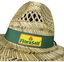 Strohhut mit FloraSelf Logo