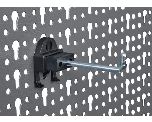 Lochplattenhaken zur Werkzeugaufbewahrung an einer Lochplatte