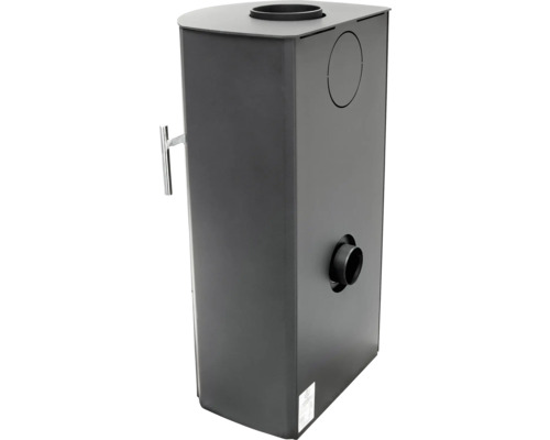 Holzofen für den Innenbereich mit Griff, Abgasrohranschluss und Vorrichtung für externe Luftzufuhr