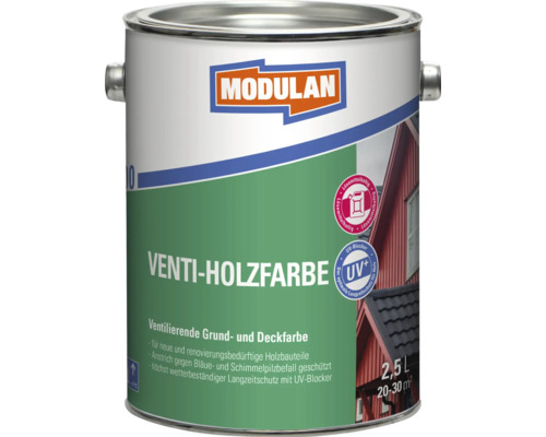 MODULAN 7200 Venti-Holzfarbe RAL 7016 anthrazitgrau 2,5 L Modulan Venti Holzfarbe im Metalleimer
