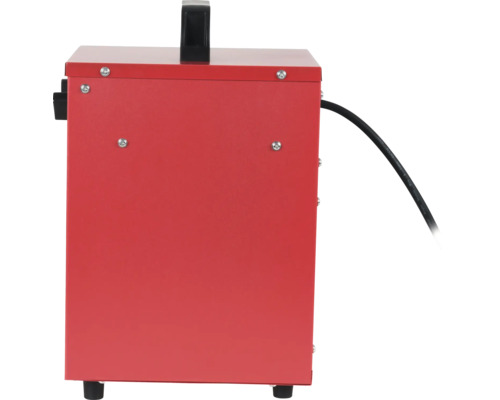 Schweißgerät in Rot mit schwarzem Kabel und Tragegriff