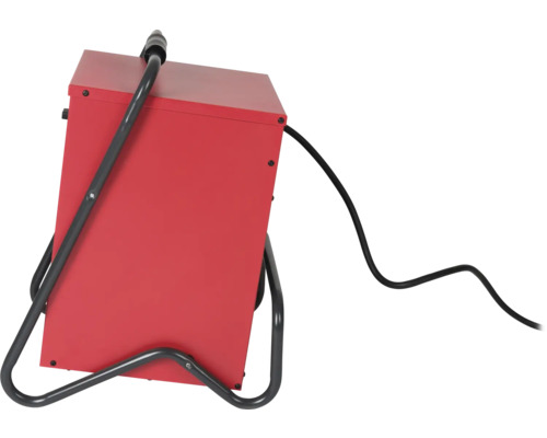 Rotes Heizgerät mit Kabel und Gestell