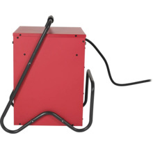 Rotes Schweißgerät mit schwarzem Kabel
