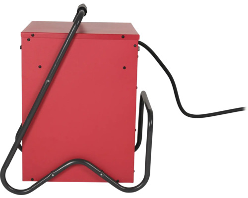 Rotes Schweißgerät mit schwarzem Kabel