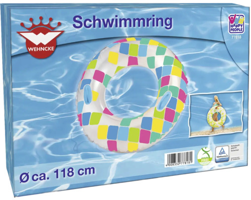 Wehncke Schwimmring mit quadratischem Muster, circa 118 Zentimeter Durchmesser