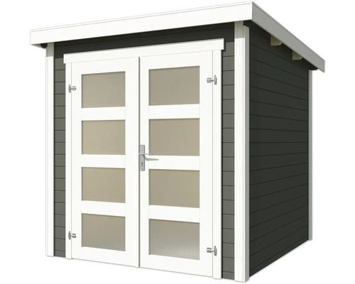 Holzgartenhaus mit Doppeltür und Glasfenstern