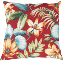 Quadratisches Zierkissen mit Blumen- und Blättermuster