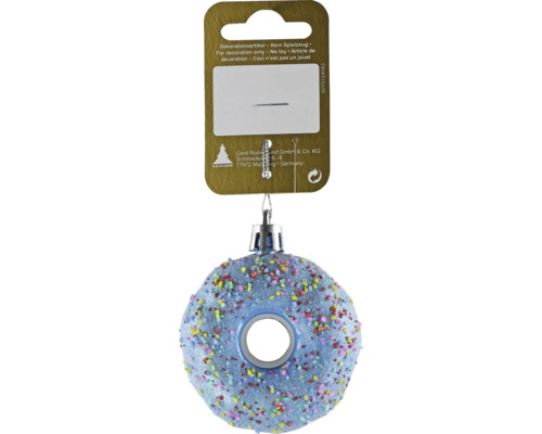 Dekorative Donut Christbaumkugel mit bunten Streuseln