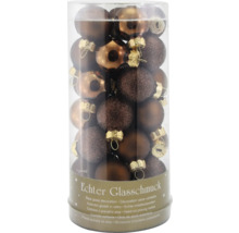 Packung brauner Christbaumkugeln aus Glas