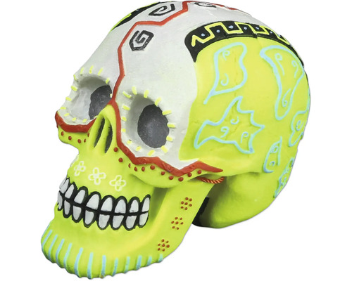 Dekorativer Totenkopf mit bunten Mustern