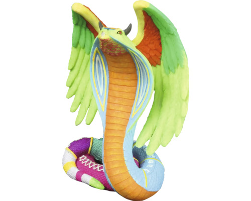 Dekorative Cobrafigur mit Flügeln als Gartendekoration