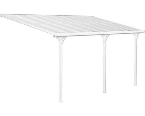 Freistehende Terrassenüberdachung mit durchsichtigem Dach