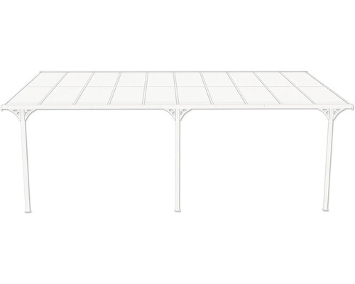 Freistehende Terrassenüberdachung mit transparentem Dach