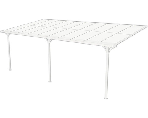 Carport mit Stahlpfosten und transparentem Dach