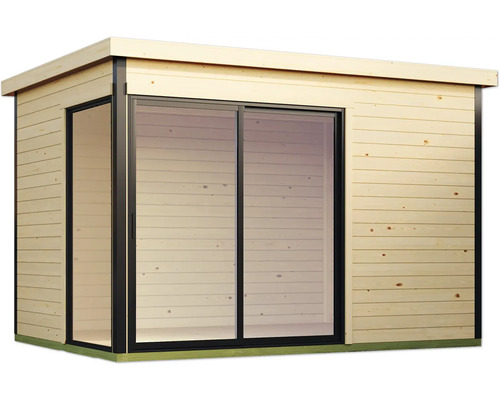 Gartenhaus aus Holz mit Schiebetür und Fenster