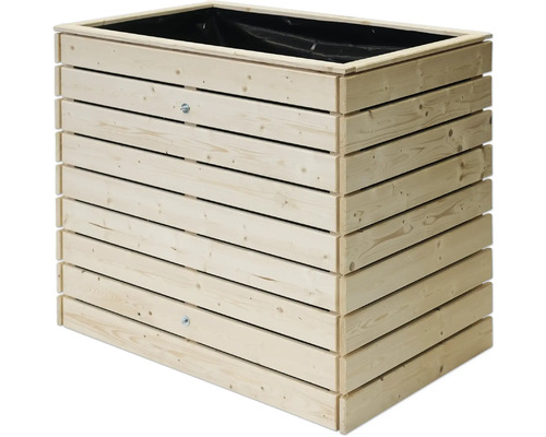 Hochbeet aus Holz mit Pflanzfolie