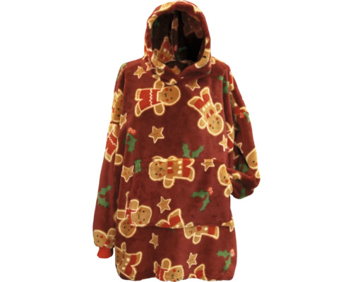 Kapuzenpullover mit Lebkuchenmann und Sternen Muster