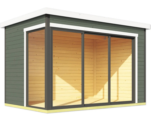 Gartenhaus mit Glasschiebetüren