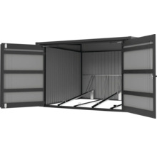 Fahrradgarage floraworld Premium inkl. Führungsschienen, Geräteleiste, 4 Gerätehaken 217 x 229 x 166 cm schwarz