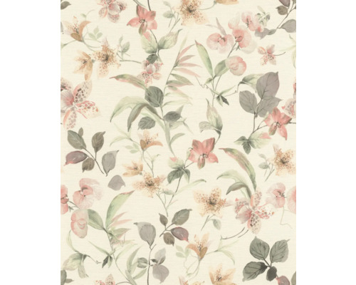 Selbstklebende Vliestapete 371314 Lumina Blume weiss 6x0,53m Blumentapete mit Blumen und Blättern