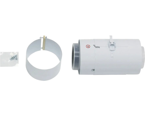 Rohrventilator mit Rohrmanschette und Befestigungsmaterial