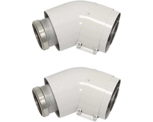 Zwei Abgasrohrbögen aus Metall