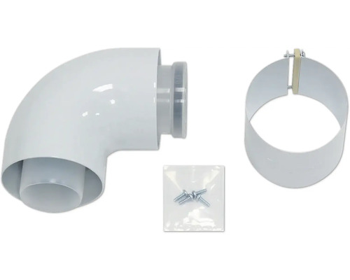 Dunstabzugshaube Abluftbogen mit Rohrschelle und Schrauben