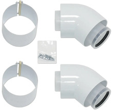 Abwasserrohrbogen, Rohrschelle und Schrauben