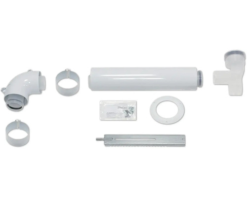 Vaillant Basis-Anschluss-Set DN60/100 mm PP konzentrisch an Abgasleitung DN80 im Schacht 303920 Abgasrohr-Set mit Rohren, Schellen und Befestigungsmaterial